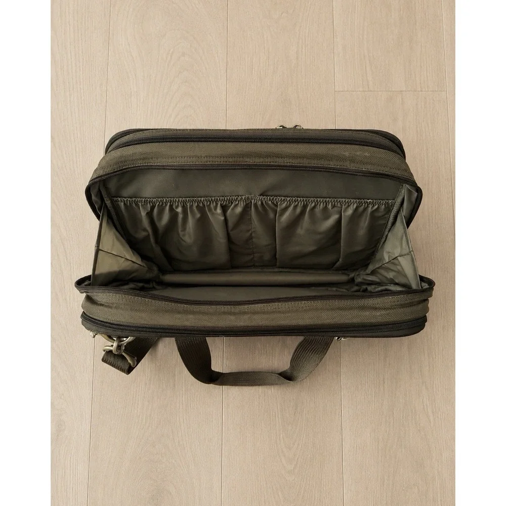 Briggs & Riley 231X-7 Double Expandable Laptop Briefcase Carry-On Green w/ Strap